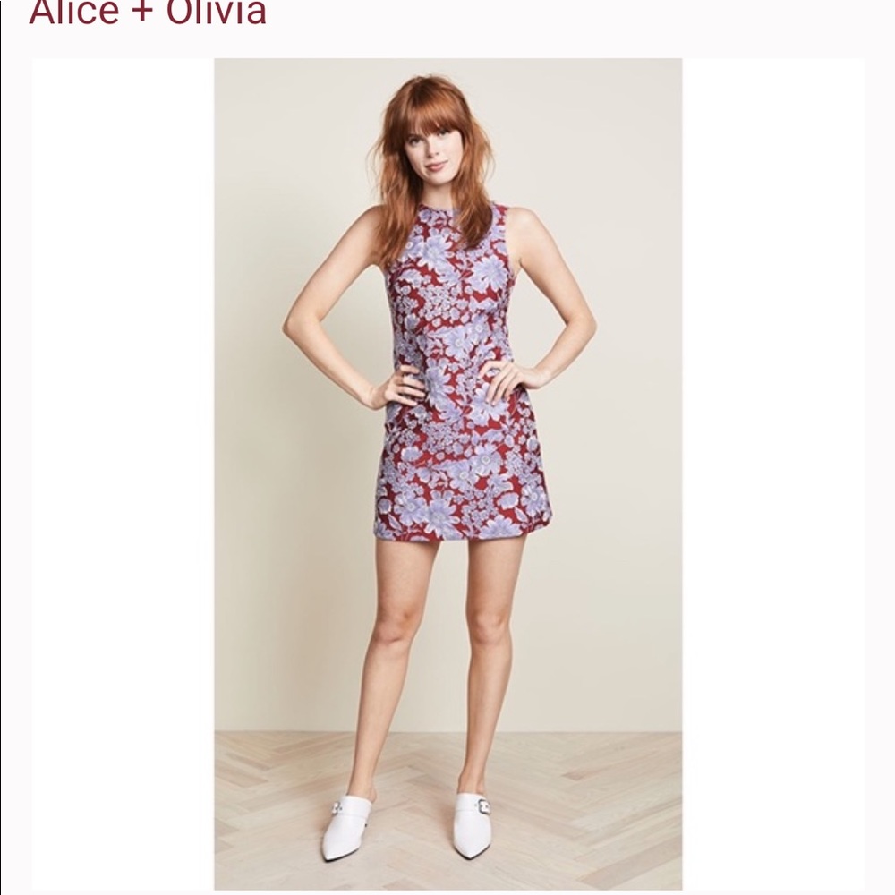 Alice + Olivia Coley Jacquard Floral Dress